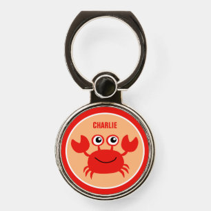Happy Crab custom name phone grip