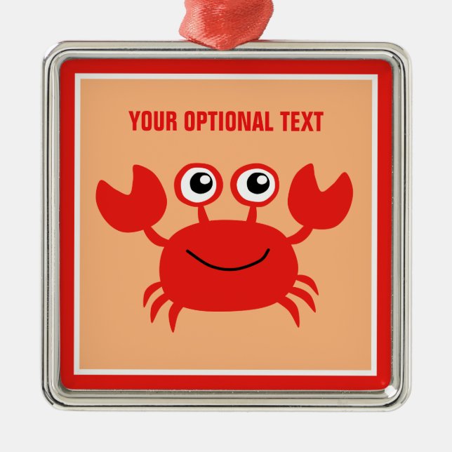 Happy Crab custom ornament (Front)