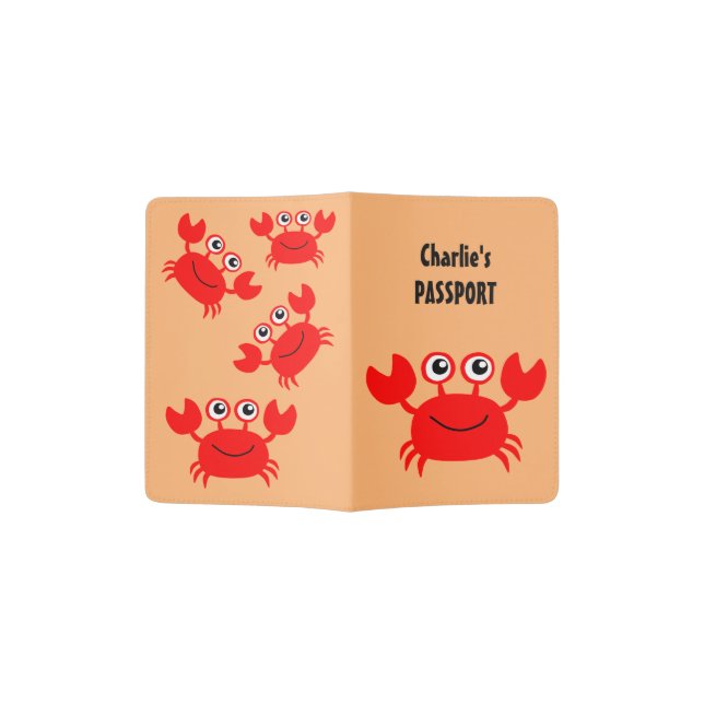Happy Crab custom passport holder (Opened)