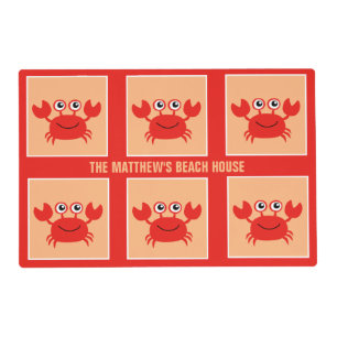 Happy Crab custom placemats