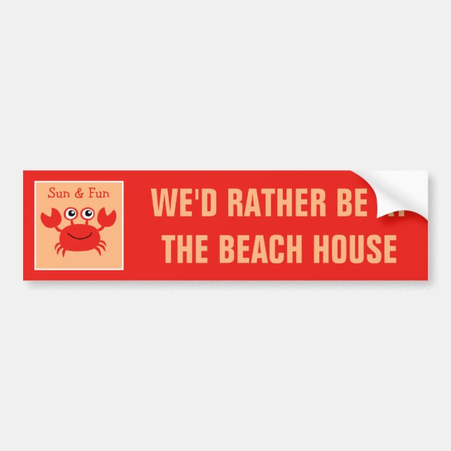 Happy Crab custom text bumpersticker Bumper Sticker (Front)