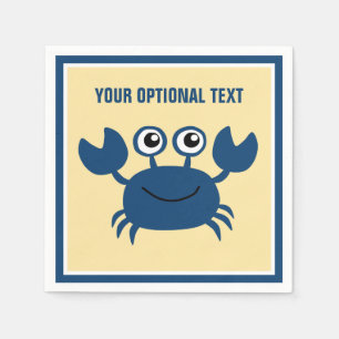 Happy Crab Custom Text Napkins