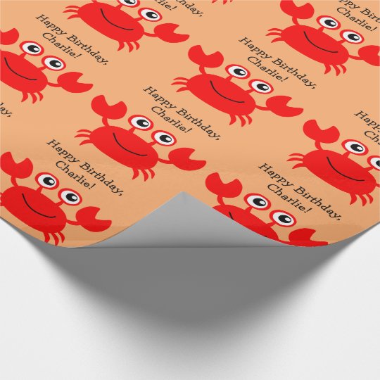 Happy Crab custom text wrapping paper