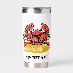 HAPPY CRAB, (EDITABLE ) INSULATED TUMBLER