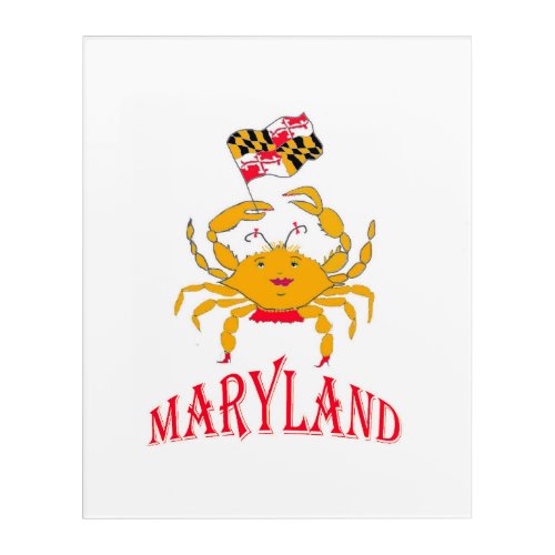 Happy crab  in Maryland Acrylic Print