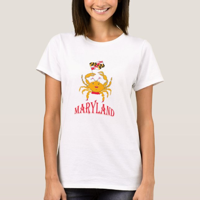 Happy crab  in Maryland T-Shirt (Front)