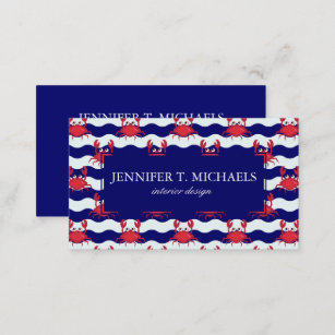 Happy Crabs Pattern Business Card