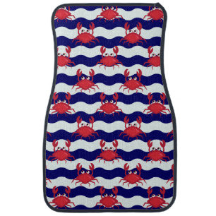 Happy Crabs Pattern Car Floor Mat