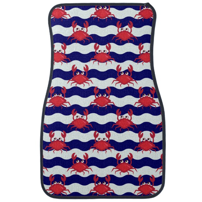 Happy Crabs Pattern Car Floor Mat (Front)