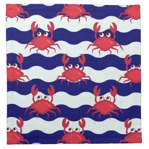 Happy Crabs Pattern Cloth Napkin