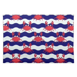 Happy Crabs Pattern Cloth Placemat