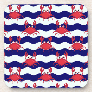 Happy Crabs Pattern Drink Coaster