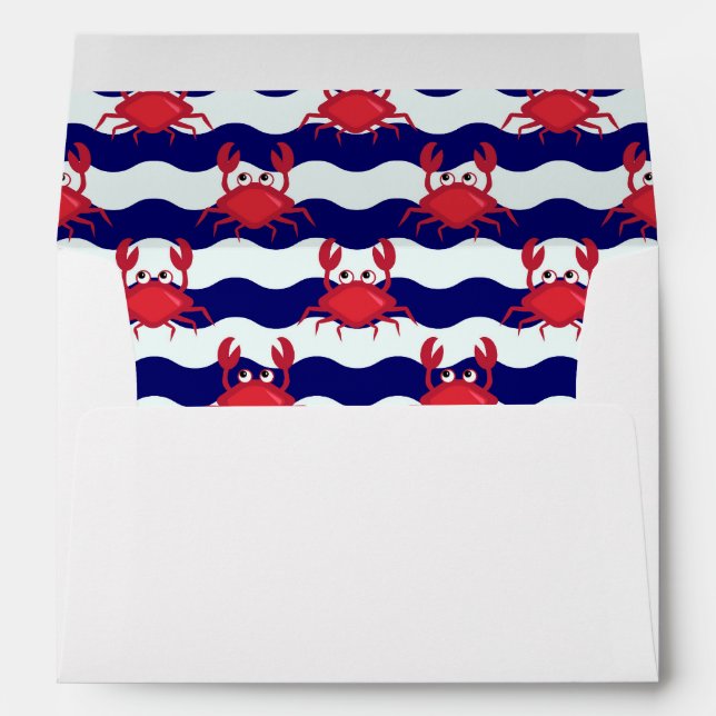 Happy Crabs Pattern Envelope (Back (Bottom))