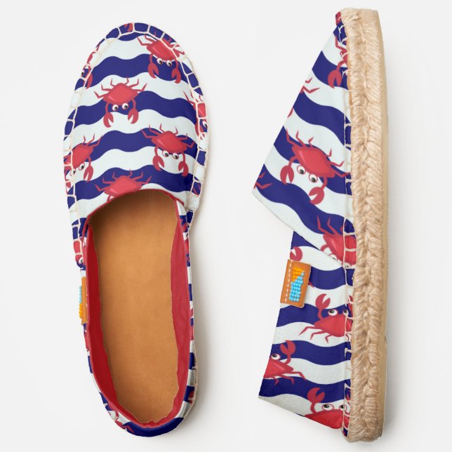 Happy Crabs Pattern Espadrilles (Side)