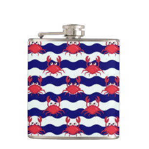 Happy Crabs Pattern Flask