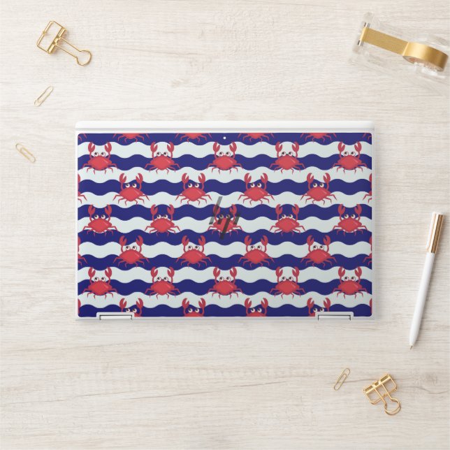 Happy Crabs Pattern HP Laptop Skin (Desk)