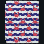 Happy Crabs Pattern iPad Smart Cover<br><div class="desc">cute crabs and striped background | © and ® Bigstock® - All Rights Reserved.</div>