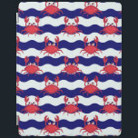 Happy Crabs Pattern iPad Smart Cover<br><div class="desc">cute crabs and striped background | © and ® Bigstock® - All Rights Reserved.</div>