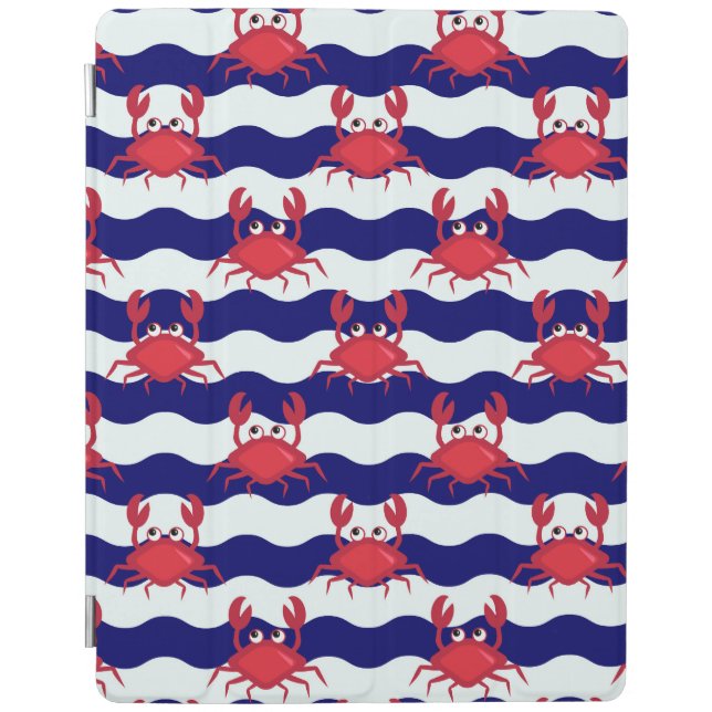 Happy Crabs Pattern iPad Smart Cover (Front)