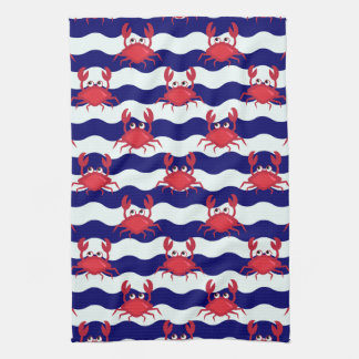 Happy Crabs Pattern Kitchen Towel