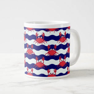 Happy Crabs Pattern Large Coffee Mug