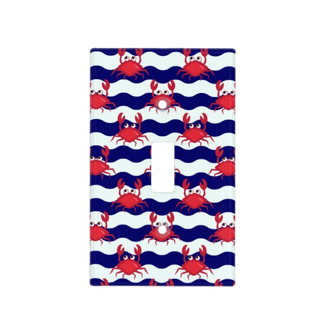 Happy Crabs Pattern Light Switch Cover (Front)