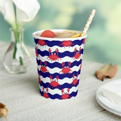 Happy Crabs Pattern Paper Cups
