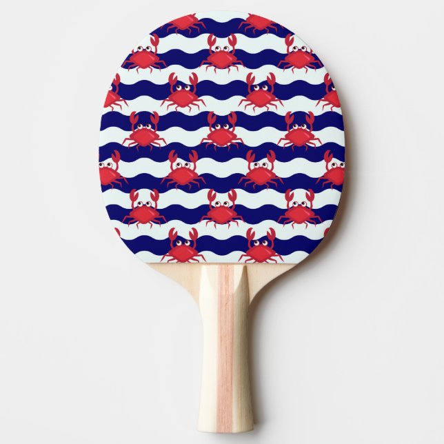 Happy Crabs Pattern Ping-Pong Paddle (Front)