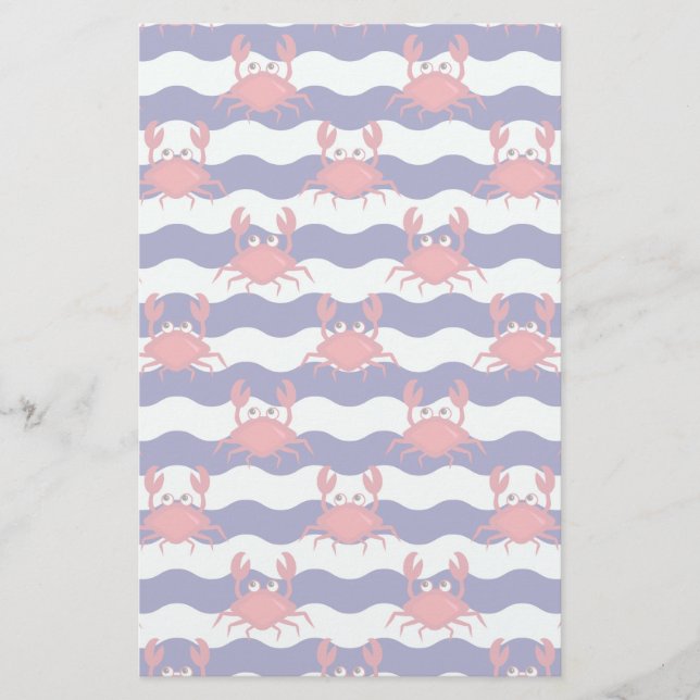 Happy Crabs Pattern Stationery (Front)