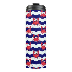 Happy Crabs Pattern Thermal Tumbler