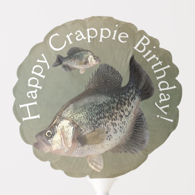 Happy Crappie Birthday for Fisherman Balloon (Front)