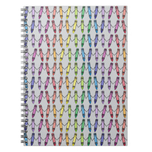 Happy Crayons Pattern Spiral Notebook