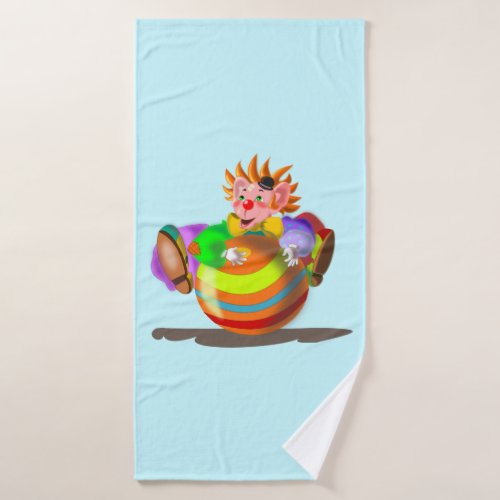 Happy Crazy Clown Bath Towel