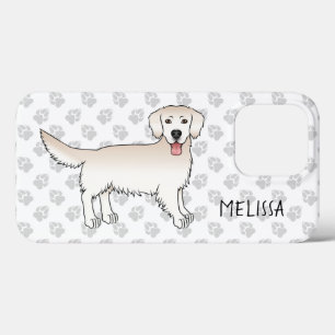 Happy Cream Golden Retriever With Paws And Name iPhone 13 Pro Case