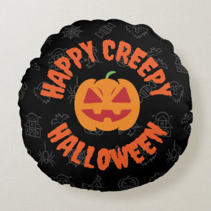 Happy creepy Halloween - Circular Round Pillow