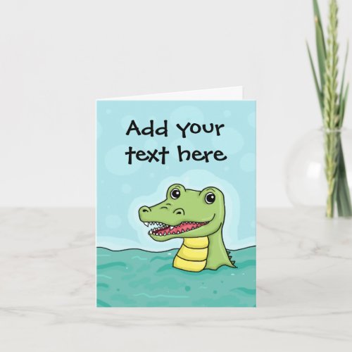 Happy Crocodile customizable Card