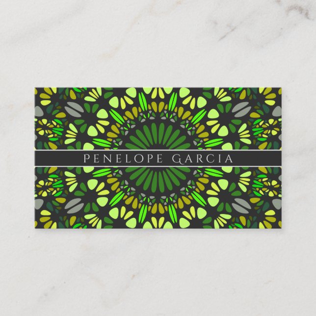 Happy Crop Garden Mandala Business Card (Front)