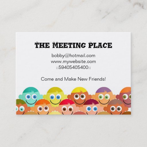 Customizable Happy Crowd, The Meeting Place Business Card Templates