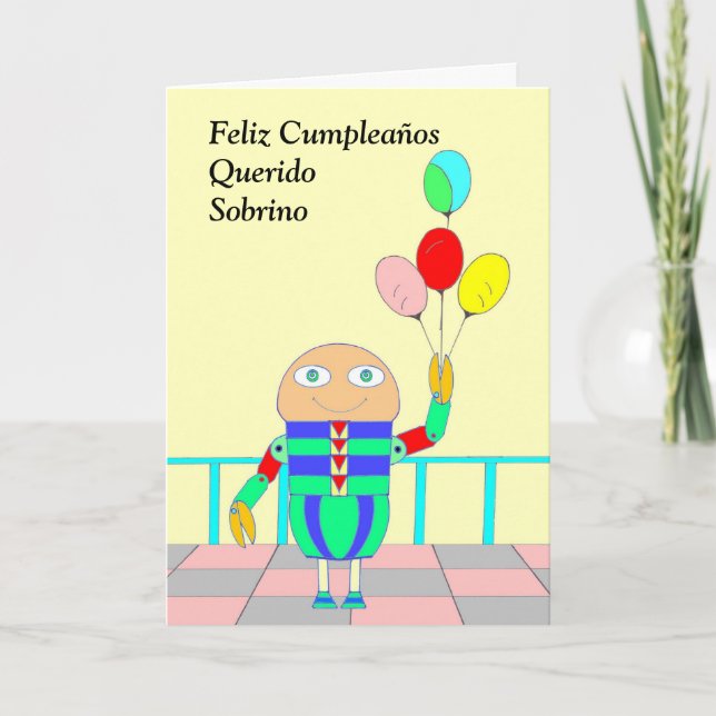 Happy Cumpleaños Dear Sobrino Card (Front)