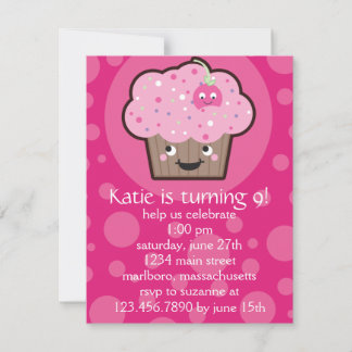 Happy Cupcake Birthday Party Invitation