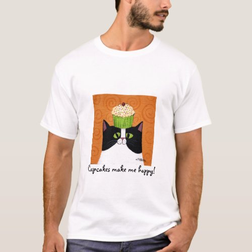 Happy Cupcake Cat T_Shirt