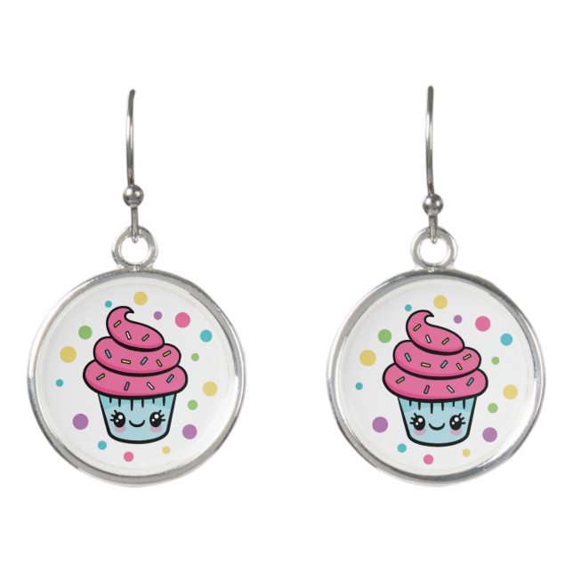 Happy Cupcake drop earrings (Front)