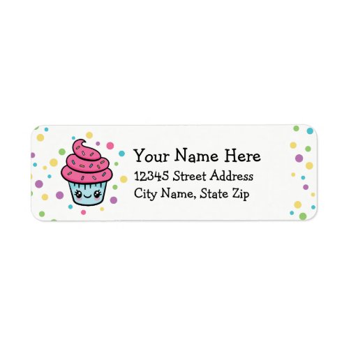 Happy Cupcake return address labels