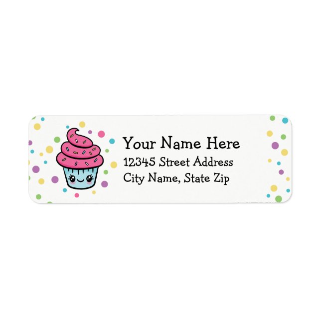 Happy Cupcake return address labels (Front)