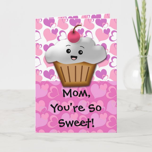 Happy Cupcake Sweet Mom Card (Front)