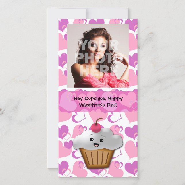 Happy Cupcake Valentine Holiday Card (Front)