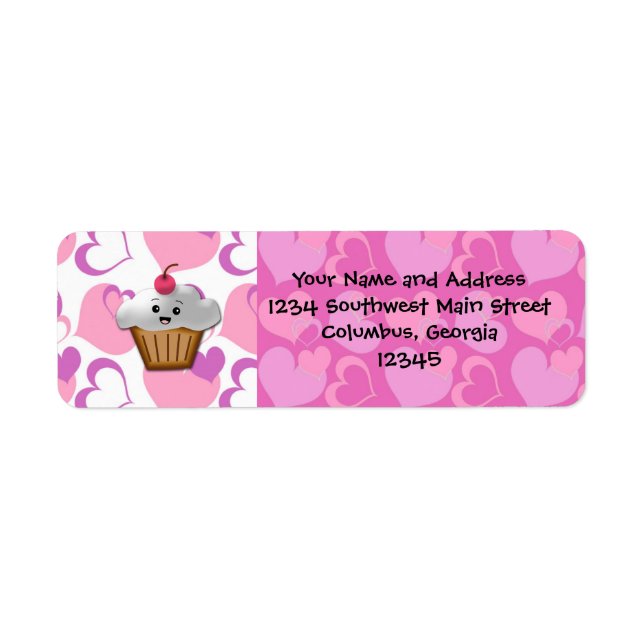 Happy Cupcake Valentine Label (Front)