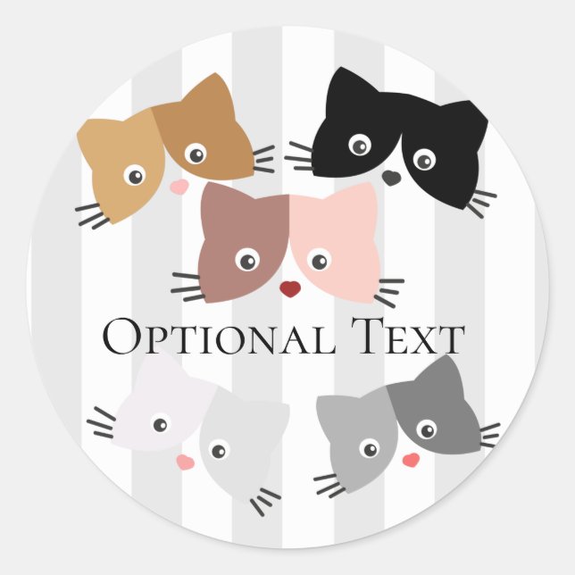 Happy Curious Kittens  Classic Round Sticker (Front)