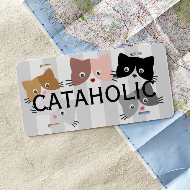 Happy Curious Kittens  License Plate (In Situ)