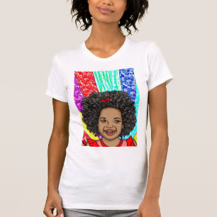Happy Curls Digital Art African-American Girl T-Shirt